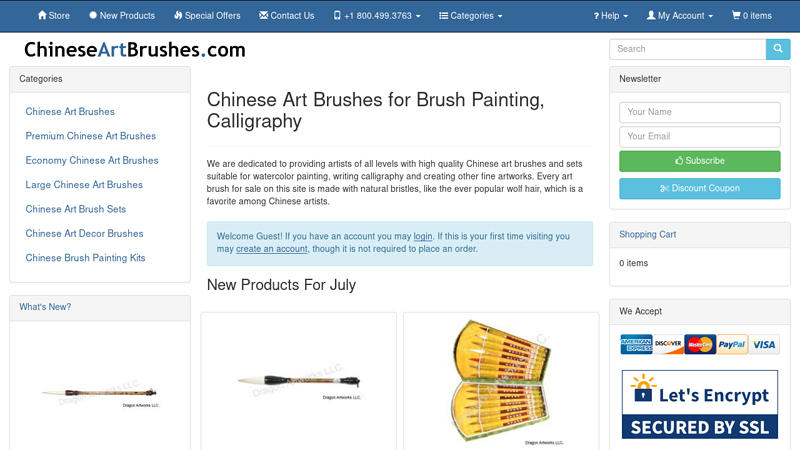 Chinese Art Brushes for Brush Painting, Calligraphy