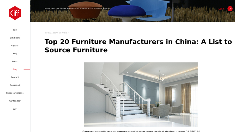 Image of Top 20 Furniture Manufacturers in China: A List to Source Furniture