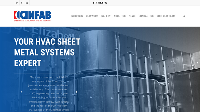 CINFAB | Your HVAC Sheet Metal System Experts