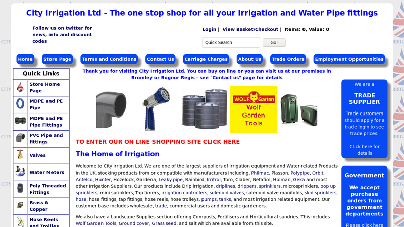 IRRIGATION | MDPE PVC PIPE FITTINGS | TANKS | PUMPS