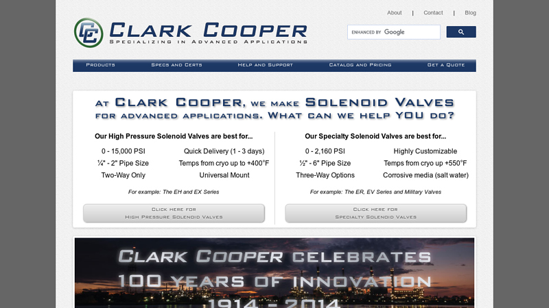 High Pressure Solenoid Valve Manufacturers | Clark Cooper