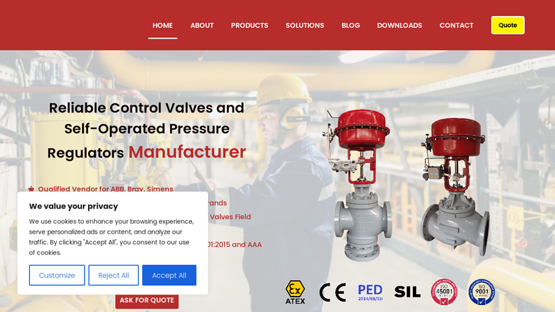 Control Valves and Pressure Regulators Manufacturer | THINKTANK