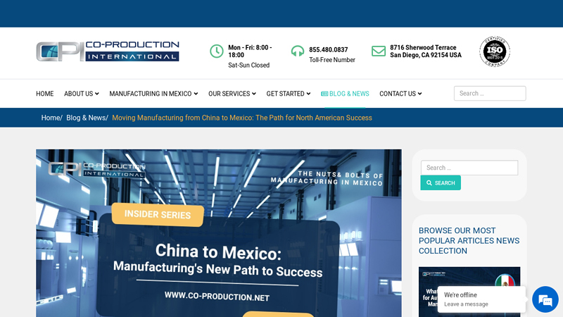 Image of Moving Manufacturing from China to Mexico: The Path for North American ...