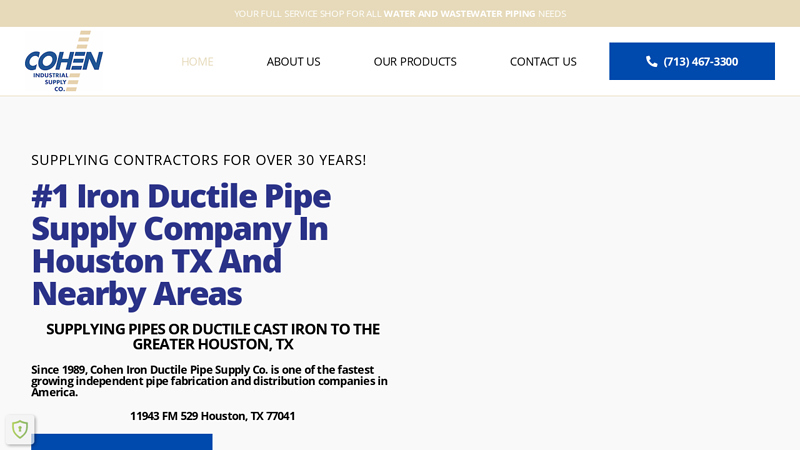 Top rated Iron Ductile Piping supply Company In Houston TX