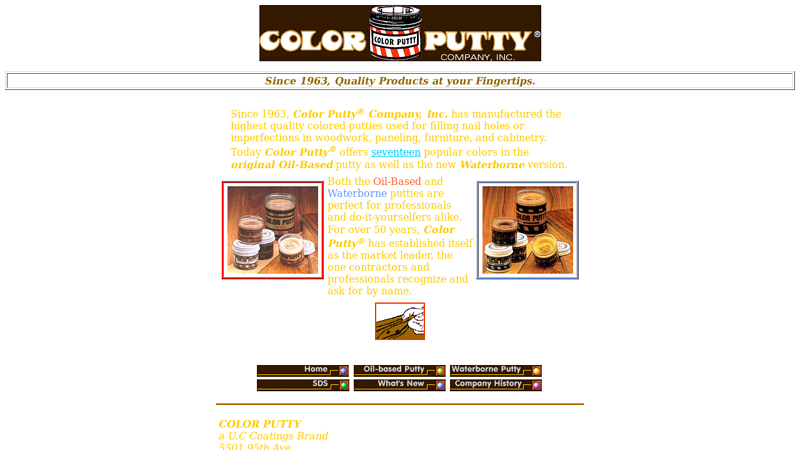 Color Putty Company, Inc. - Manufacturer of the highest quality colored oil-based and waterborne putties for woodwork, paneling, furniture