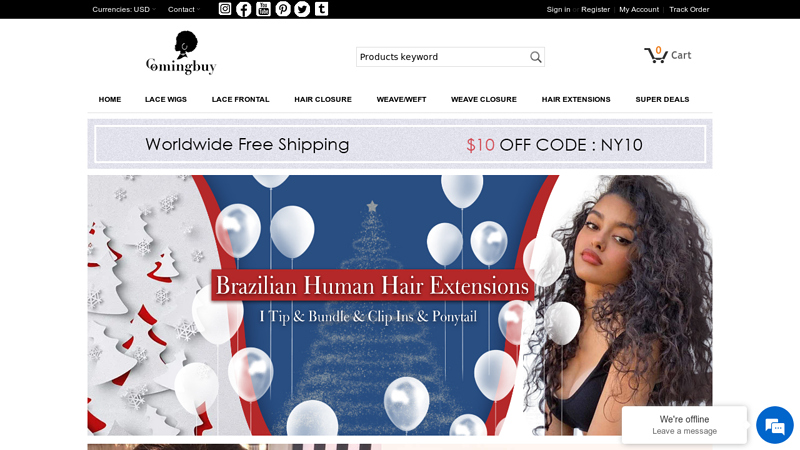 ComingBuy.com - Brazilian Virgin Human Hair Wigs,Hair Weave&Weft,Lace Closure,Hair Extensions Online Store.