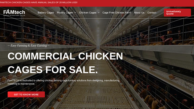 Chicken Cages For Sale  FamTECH Provides High-quality Poultry Farming Systems