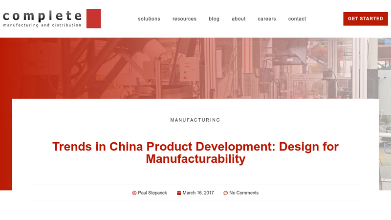 Image of Trends in China Product Development: Design for Manufacturability