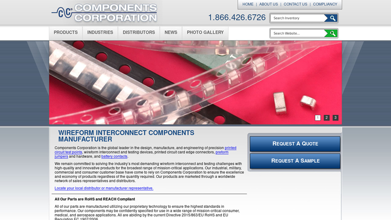 Test Point Connectors & Wireform Interconnect Components | Components Corporation