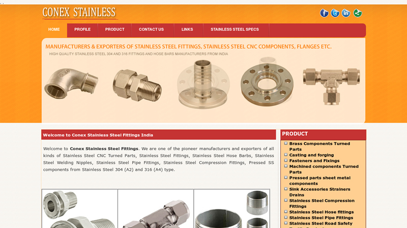 Conex Stainless Steel Fittings india