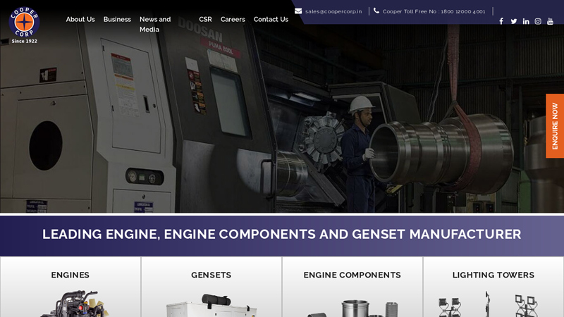 Top Automobile Parts & Genset Manufacturing Company in India | Cooper Corp