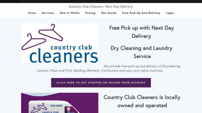 Country Club Cleaners- Pick up and Delivery Service