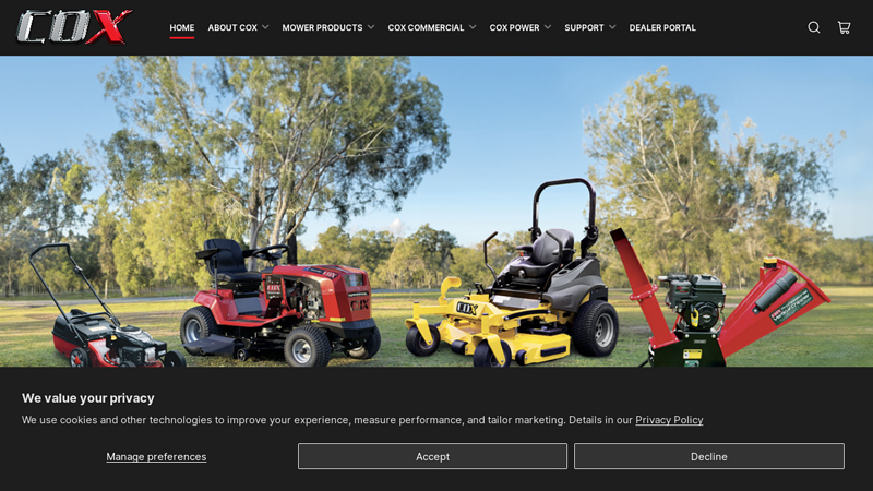 COX - Engineered for life C COX MOWERS