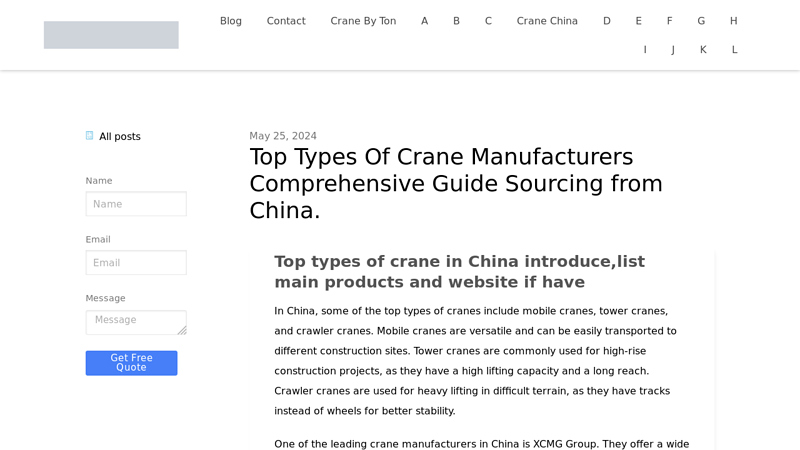 Image of Top Shop Cranes Manufacturers Comprehensive Guide Sourcing from China.