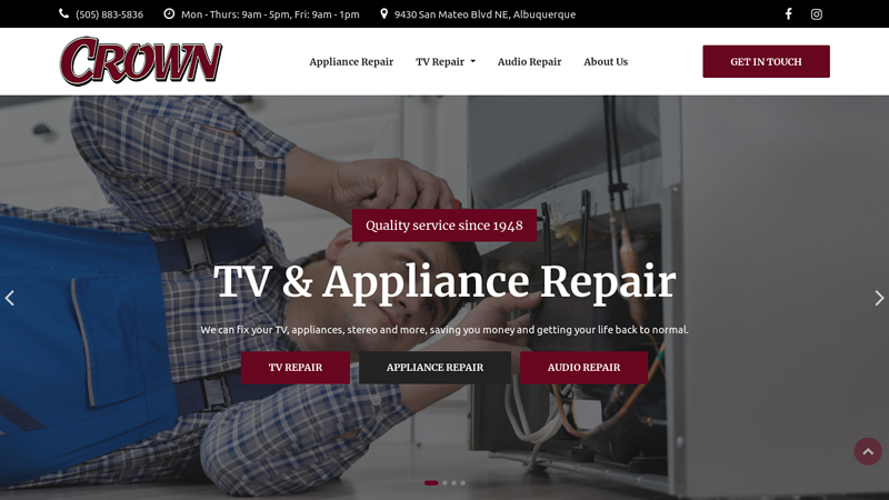 TV & Appliance Repair in Albuquerque | Crown TV & Appliance Repair