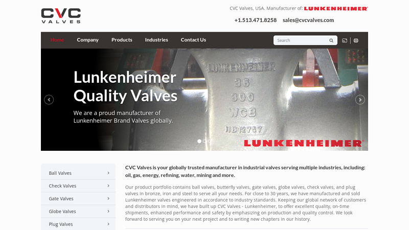 CVC Valves - Manufacturer of LUNKENHEIMER Valves