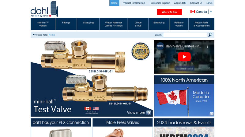 dahl Valve Limited C Plumbing and Heating Valves Manufacturer in Canada