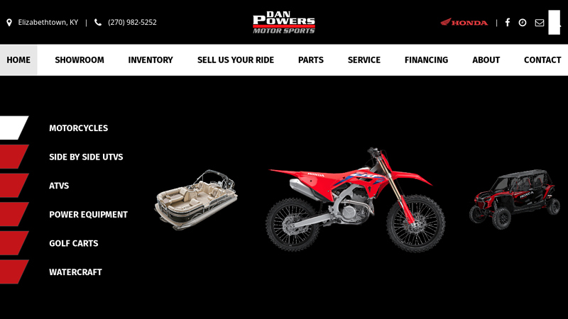 Dan Powers Honda Motorsports, Elizabethtown KY | Motorcycles, Off-Road & Marine