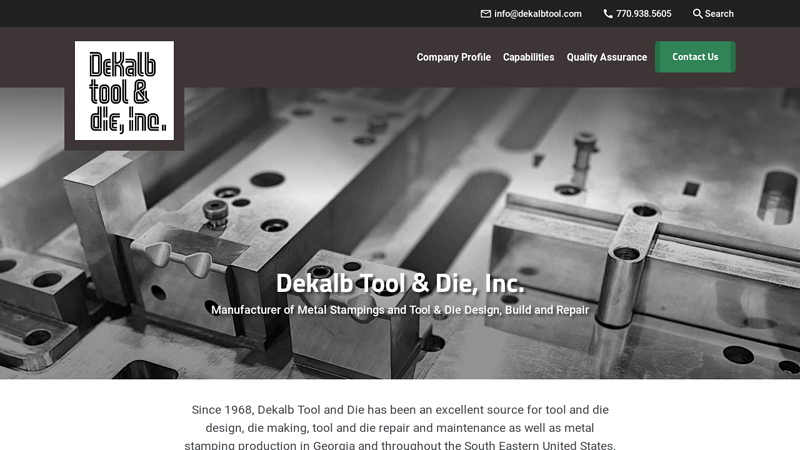 Tool and Die Maker Metal Stamping Manufacturer Dekalb Tool Die Design Repair Atlanta Georgia