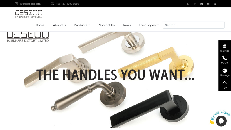 Architectural Hardware | Furniture Fittings | Bathroom Hardware - DESCOO