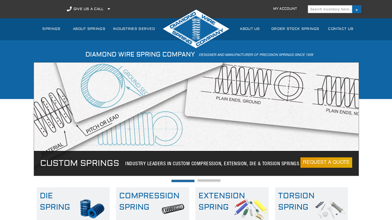 Custom & Stock Spring Manufacturer & Designer | Diamond Wire Spring Company