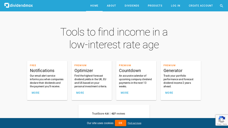 DividendMax - notifications, declarations, forecasts and tools for UK private investors