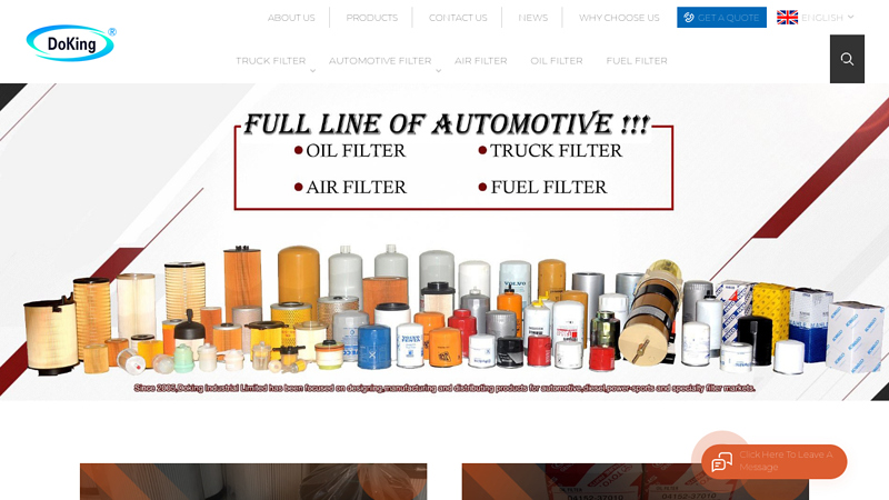 Fleetguard Oil filter | Iveco Air filter | TOYOTA filter | VOLVO filter | perkins filter suppliers , manufacturers , catalog C Doking industrial CO.,LTD