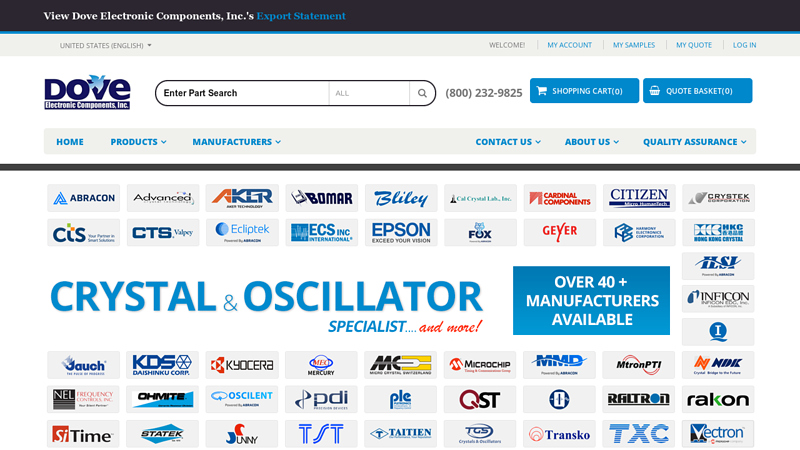 Dove Electronic Components, Inc - Frequency Control Device Distributor