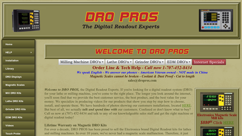 DRO PROS Digital Readout beats Heidenhain Newall Acurite Sargon Fagor