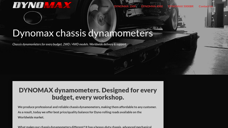 DYNOMAX dynamometers. Designed for every budget, every workshop.