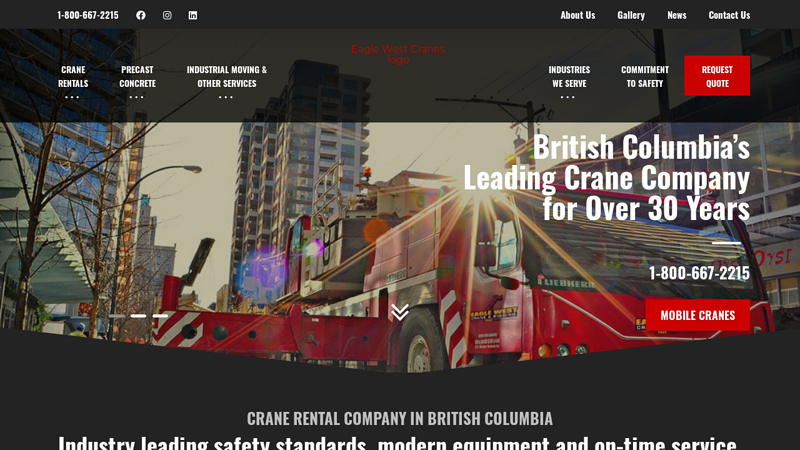 Crane Rental Agency British Columbia - Eagle West Cranes