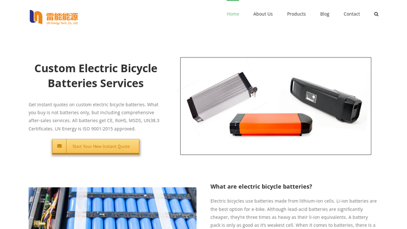 Specialist of Electric Bicycle Battery Pack - LN Energy