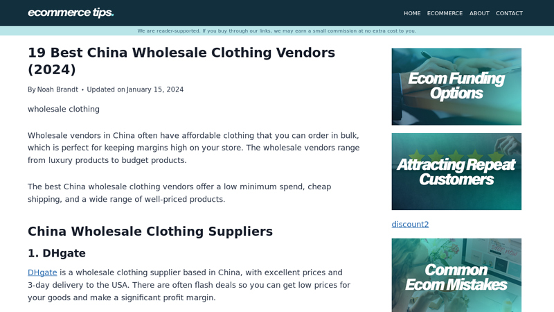 Image of 19 Best China Wholesale Clothing Vendors (2024)