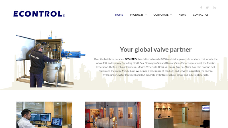 ECONTROL - Control & On-off valves | Instrumentation | Process control engineering