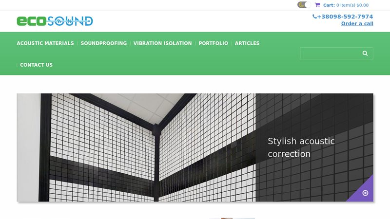 Ecosound | Acoustic foam and panels. Materials for rooms soundproofing.