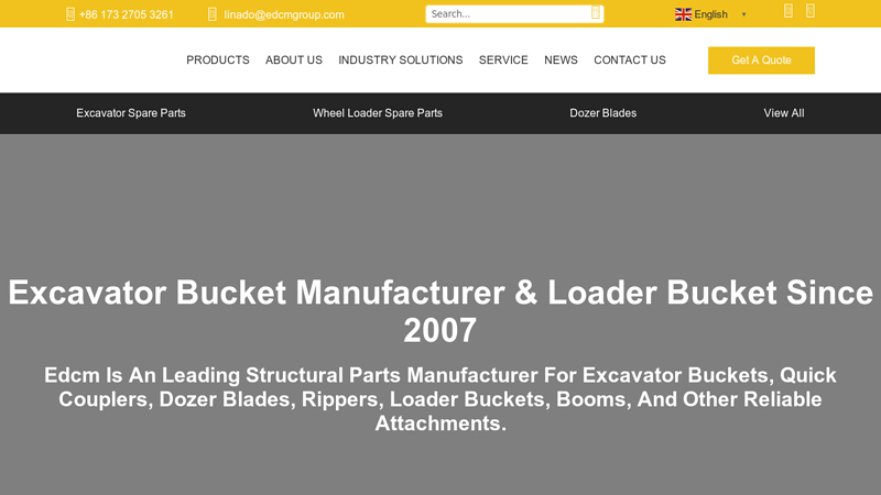 Structural Parts Manufacturer For Excavator Buckets in EDCM