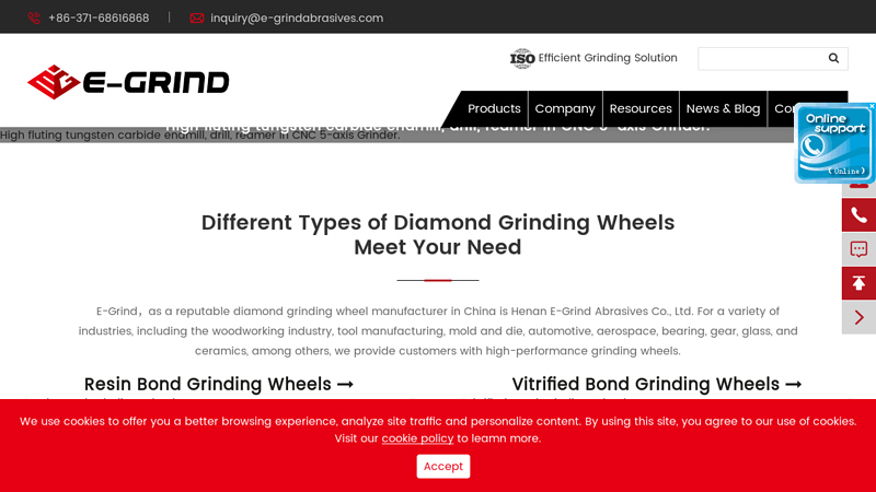 Abrasive Grinding Wheel Manufacturer, Diamond/CBN Grinding Wheel Supplier | E-Grind