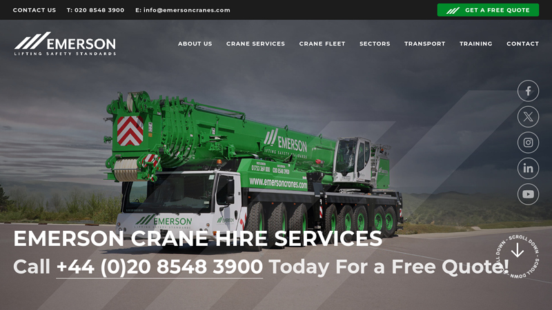 Crane Hire Company In London & Essex | Emerson Cranes