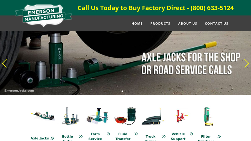 Emerson Manufacturing | Quality Air Jacks & Truck Shop Equipment