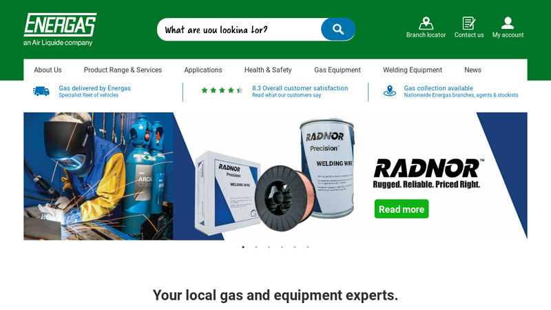 Industrial Gas Cylinder Suppliers & LPG Providers | Energas