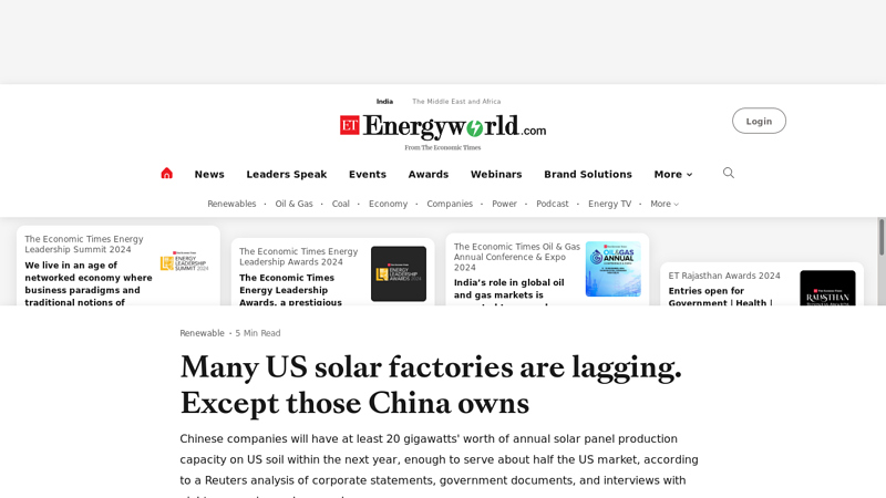 Image of Many US solar factories are lagging. Except those China owns