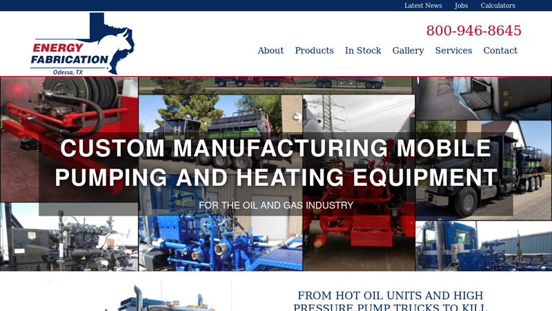 Home | Pump Trucks, Fluid Healing Services, & Winch Trucks | Odessa, TX | Energy Fabrication