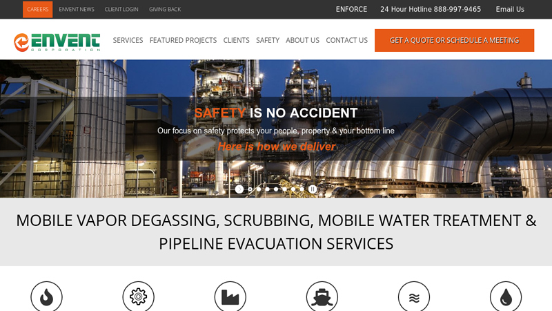 Envent Corporation | Mobile Degassing, Vapor Control, & Water Treatment