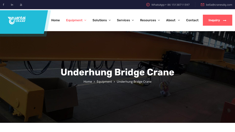 Image of Underslung Bridge Crane & Underhung Overhead Crane Runways