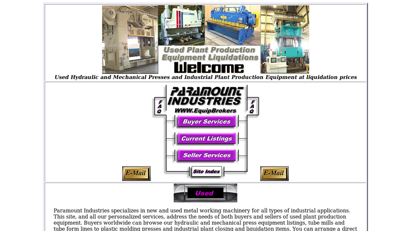 Paramount Industries is a used industrial plant liquadation brokerage firm in Metro Detroit Michigan.