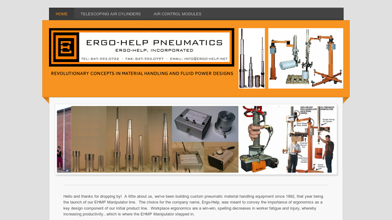 ERGO-HELP PNEUMATICS - Revolutionary Concepts in Material Handling and Fluid Power Designs