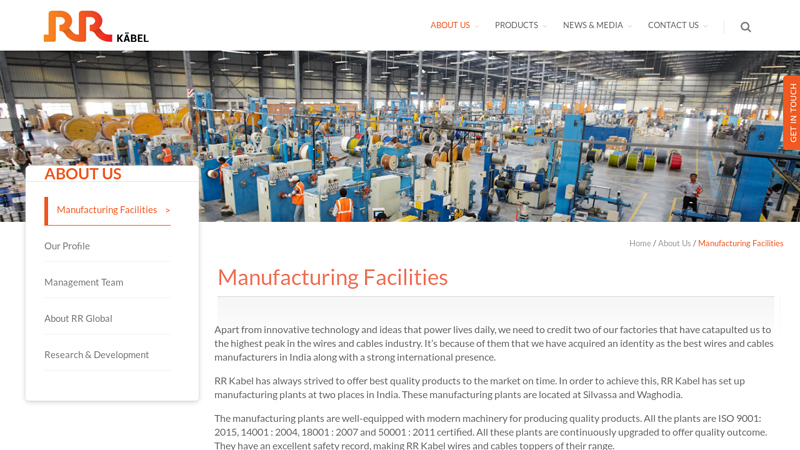 Image of Manufacturing Facilities | Best wires and cables manufacturers in World ...