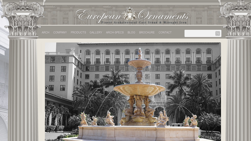 Architectural cast stone - precast stone - wrought iron - aluminum :: European Ornaments, Inc.