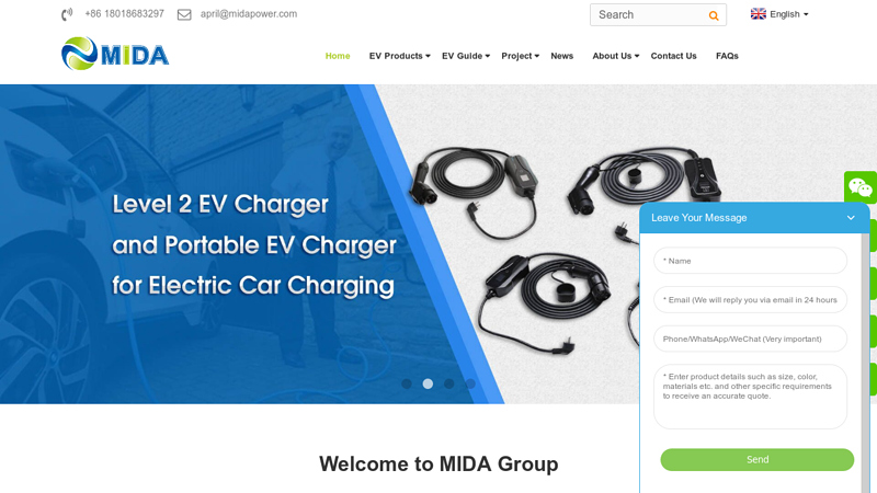 EV Charger Manufacturer,Portable EV Charger,EV Charging Station - Mida