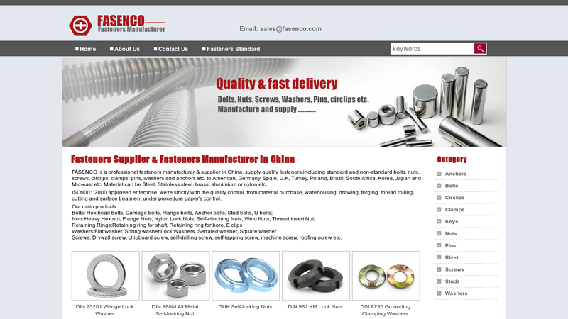 Image of China Fasteners Manufacturer | Fasenco